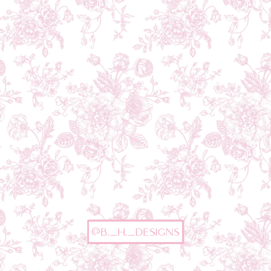 Pink Toile Personalized Enclosure Cards — coordinating reverse
