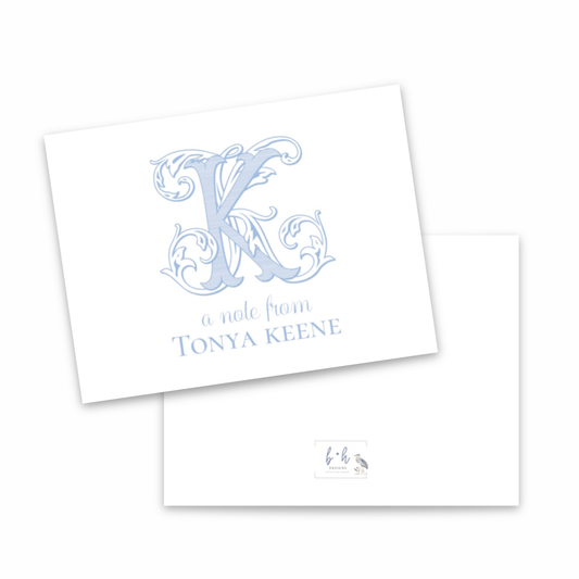 Personalized Monogram Folded Note Cards
