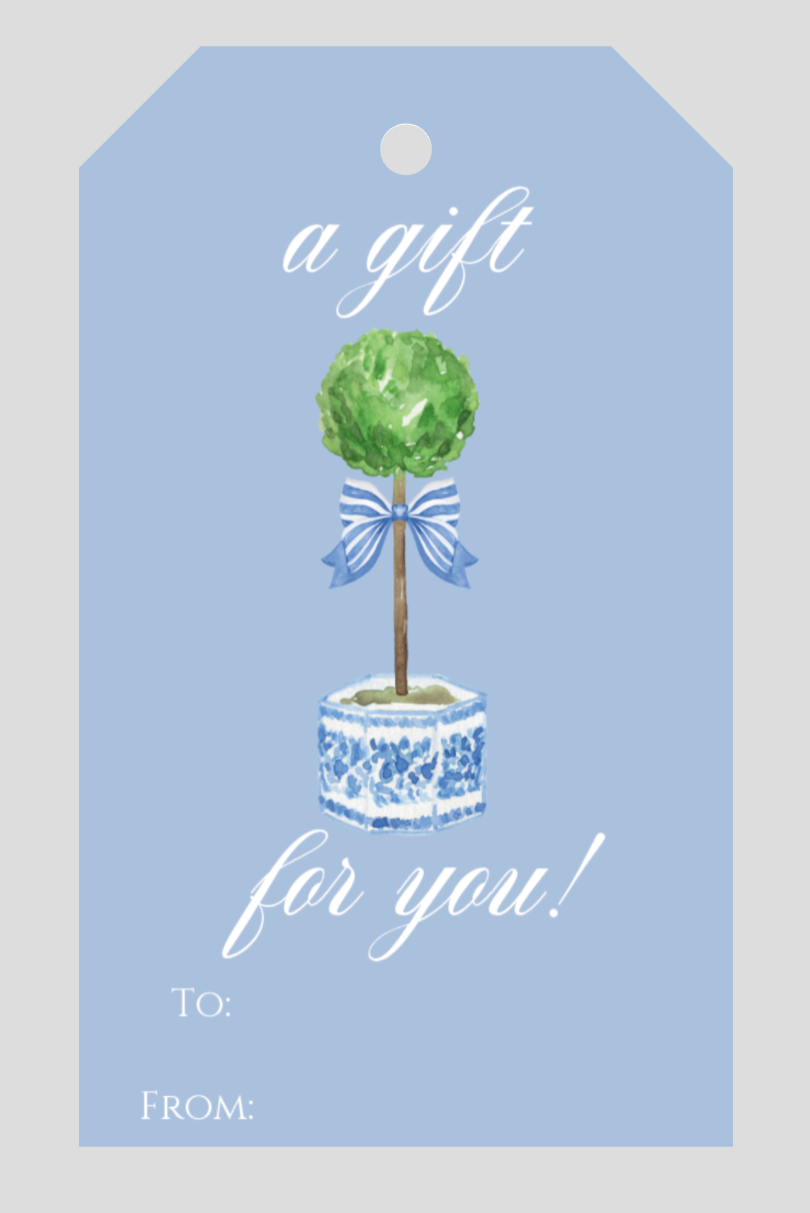 Blue Chinoiserie Personalized Gift Tags — front