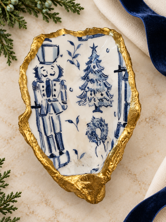 Blue Toile Nutcracker Oyster Creation