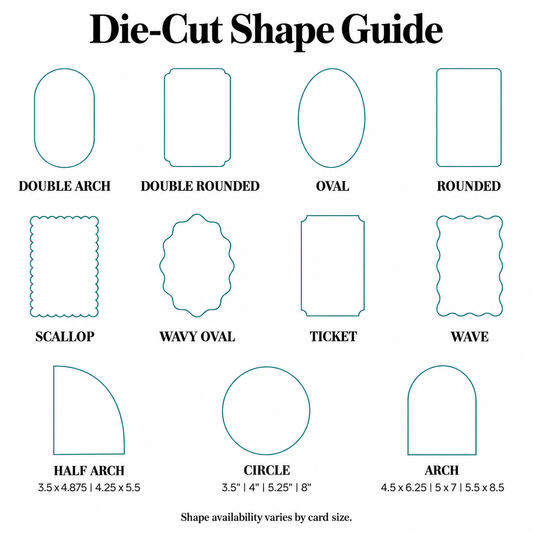Clean outline guide to die-cut card shapes, without shadows