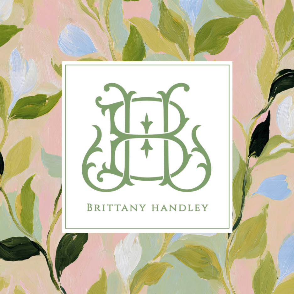 Pastel Botanical Monogram Enclosure Cards — personalized front; sample lettering shown