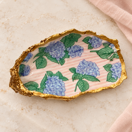Hydrangeas & Pink Stripes Oyster Creation