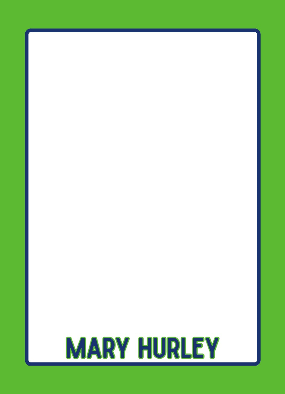 Personalized Green & Navy Notepad; sample personalization shown