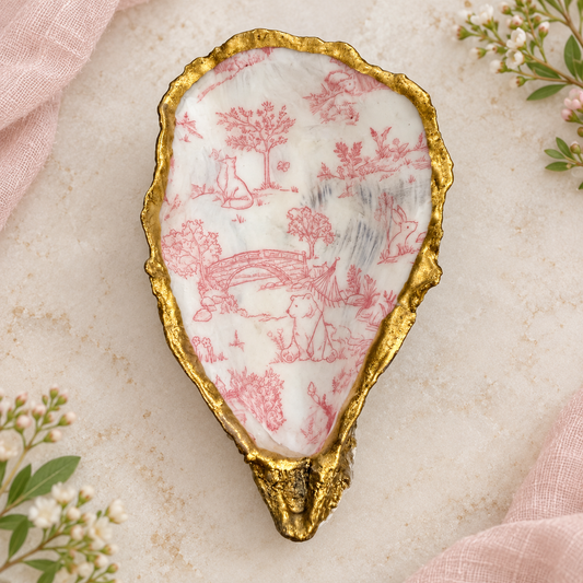 Pink Woodland Toile Oyster Creation