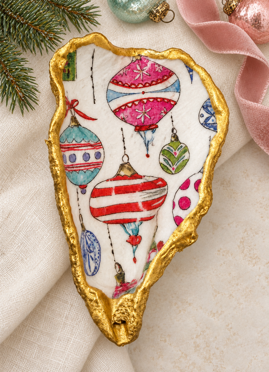 Vintage Christmas Ornaments Oyster